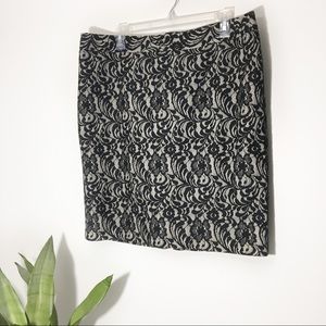 Worthington | Black Lace Skirt Size 16